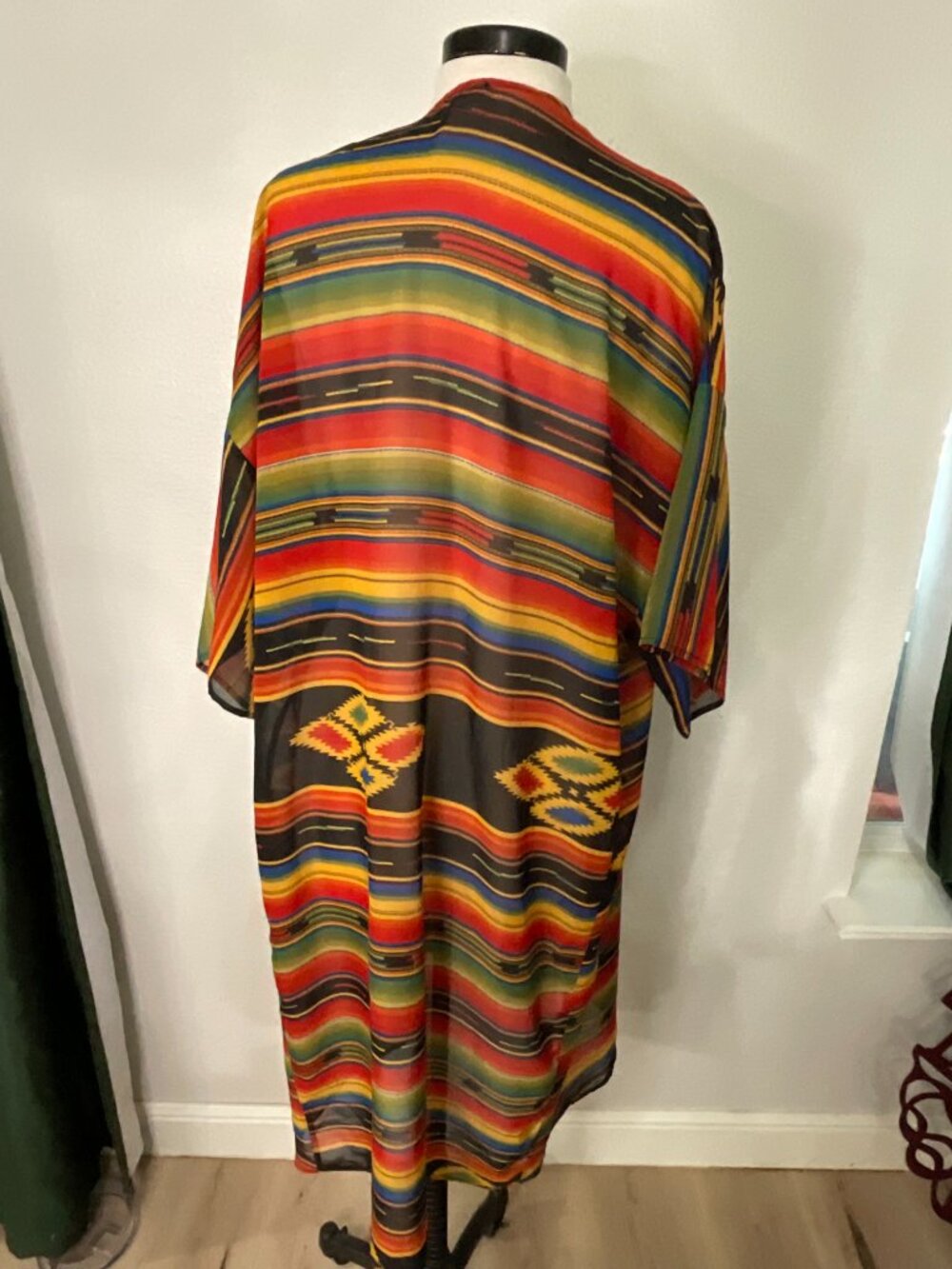 Giddy Up Glamour Serape Southwestern Long Kimono Duster - Picture 2 of 5